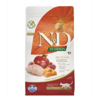 Farmina N&D Pumpkin Quail & Pomegranate Neutered, беззерновий сухий корм для дорослих стерилізованих котів, перепілка/гарбуз/гранат, 1.5 кг