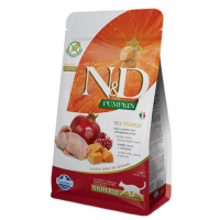 Farmina N&D Pumpkin Quail & Pomegranate Neutered, беззерновий сухий корм для дорослих стерилізованих котів, перепілка/гарбуз/гранат, 1.5 кг