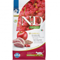 Farmina N&D Quinoa Hairball Adult Duck, сухий беззерновий корм для дорослих котів, для виведення шерсті, качка, яблуко і кіноа, 300 г