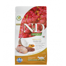 Farmina N&D Quinoa Skin&Coat Adult, сухий корм для дорослих котів при алергіях, перепілка і кокос, 300 г