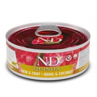Farmina N&D Skin&Coat, вологий корм для котів при харчовій алергії, з перепелом та кіноа, 80 г