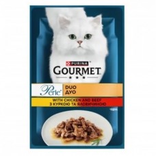 Gourmet Perle Duo, вологий корм для котів з куркою та яловичиною, 85 г