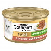 Вологий корм Purina Gourmet Gold для котів, з качкою, морквою і шпинатом, 85 г