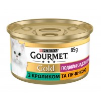 Вологий корм Purina Gourmet Gold Подвійне задоволення, з кроликом та печінкою, шматочки у підливці, 85 г