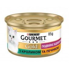 Вологий корм Purina Gourmet Gold Подвійне задоволення, з кроликом та печінкою, шматочки у підливці, 85 г