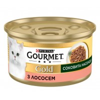 Вологий корм Purina Gourmet Gold Соковита насолода, з лососем, шматочки у підливці, 85 г