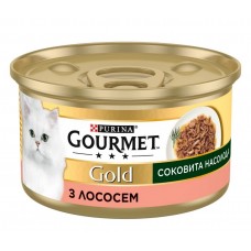 Вологий корм Purina Gourmet Gold Соковита насолода, з лососем, шматочки у підливці, 85 г