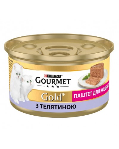 Вологий корм Purina Gourmet Gold для кошенят, з телятиною, паштет, 85 г
