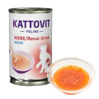 Kattovit Veterinary Niere Renal Drink, лікувальний напій для котів із захворюваннями нирок, качка, 135 г