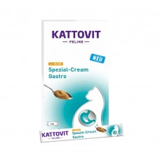 Kattovit Feline Gastro paste with chicken, кремові снеки для котів при проблемах травлення, з куркою, 6 стіків по 15 г