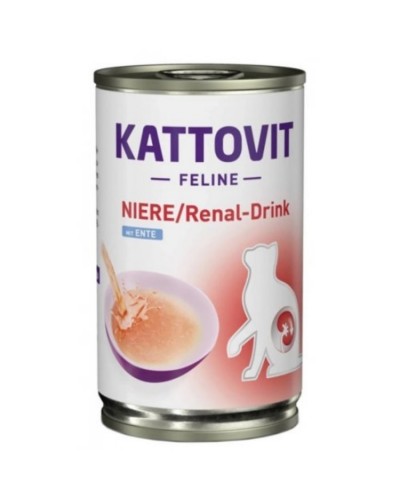 Лікувальний напій для котів із захворюваннями нирок, Kattovit Veterinary Niere Renal Drink, з качкою, 135 г