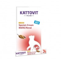 Kattovit Feline Renal (Low Protein) paste with chicken, кремові снеки для котів при хворобах нирок, з куркою, 6 стіків по 15 г