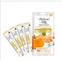 Ласощі для котів Natural Kitty Creamy Treats Superfood Blend: курка та гарбуз, в желе, 4 стіки по 12 г