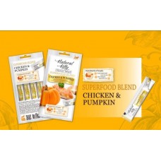 Ласощі для котів Natural Kitty Creamy Treats Superfood Blend: курка та гарбуз, в желе, 4 стіки по 12 г