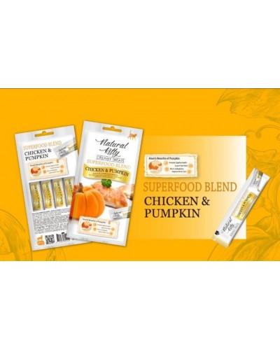 Кремові ласощі для котів від Natural Kitty: курка і гарбуз, 4 стіки Кремові ласощі для котів від Natural Kitty: курка і гарбуз, 4 стіки