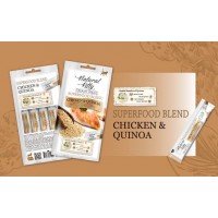 Ласощі для котів Natural Kitty Creamy Treats Superfood Blend: курка і кіноа, в желе, 4 стіки по 12 г