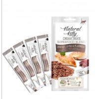 Ласощі для котів Natural Kitty Creamy Treats Superfood Blend: курка, печінка і насіння льону, в желе, 4 стіки по 12 г