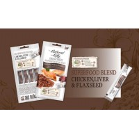 Ласощі для котів Natural Kitty Creamy Treats Superfood Blend: курка, печінка і насіння льону, в желе, 4 стіки по 12 г