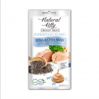 Ласощі для котів Natural Kitty Creamy Treats Superfood Blend: тунець і чіа, в желе, 4 стіки по 12 г
