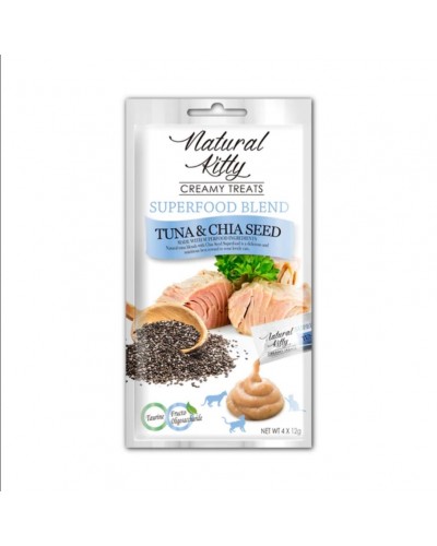 Ласощі для котів Natural Kitty Creamy Treats Superfood Blend: тунець і чіа, 4 стіки Ласощі для котів Natural Kitty Creamy Treats Superfood Blend: тунець і чіа, 4 стіки