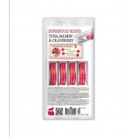 Ласощі для котів Natural Kitty Creamy Treats Superfood Blend: лосось, тунець і журавлина, в желе, 4 стіки по 12 г