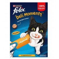 Кремові ласощі для котів Purina Felix Deli Moments, Фелікс Смачні моменти, з куркою, 4 стіки по 10 г
