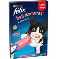 Кремові ласощі для котів Purina Felix Deli Moments, Фелікс Смачні моменти, з лососем, 4 стіки по 10 г