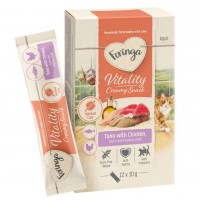 Feringa Vitality Creamy Snack, кремові ласощі для котів, з тунцем та куркою, 24 стіки по 10 г