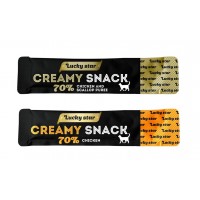 Lucky Star Creamy Snack Meat, кремові ласощі для котів, з куркою, 24 стіки по 10 г