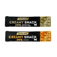 Lucky Star Creamy Snack Meat, кремові ласощі для котів, з куркою, 24 стіки по 10 г