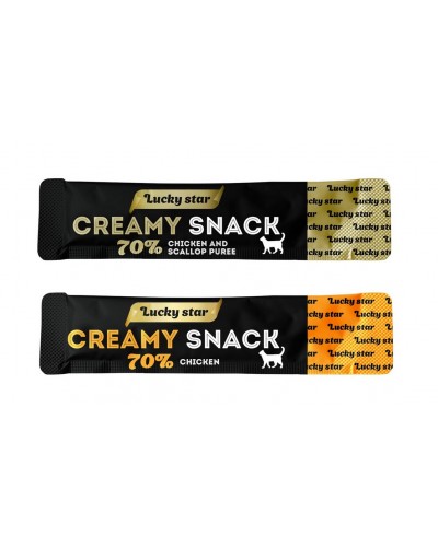 Lucky Star Creamy Snack Meat, кремові ласощі для котів, з куркою, 24 стіки по 10 г