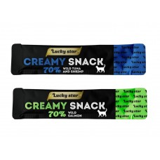 Lucky Star Creamy Snack Fish, кремові ласощі для котів, з рибою, 24 стіки по 10 г