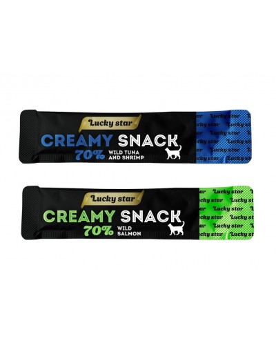Lucky Star Creamy Snack Fish, кремові ласощі для котів, з рибою, 24 стіки по 10 г