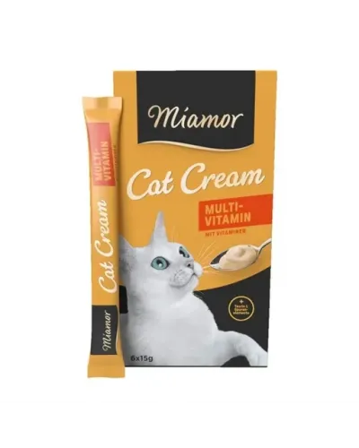 Miamor Cat Cream Multi-Vitamin, кремові ласощі для котів, 6 стіків по 15 г