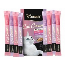 Miamor Cat Cream Multipack Malt-Cream & Malt-Cheese, кремові ласощі для котів, для виведення шерсті, 2 смаки по 12 стіків (24х15 г)