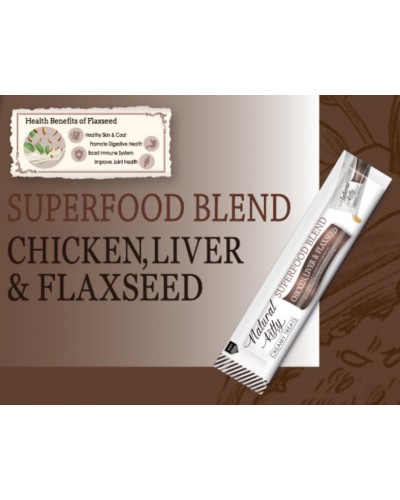 Ласощі для котів Natural Kitty Creamy Treats Superfood Blend: курка, печінка і насіння льону, 24 стіки Ласощі для котів Natural Kitty Creamy Treats Superfood Blend: курка, печінка і насіння льону, 24 стіки