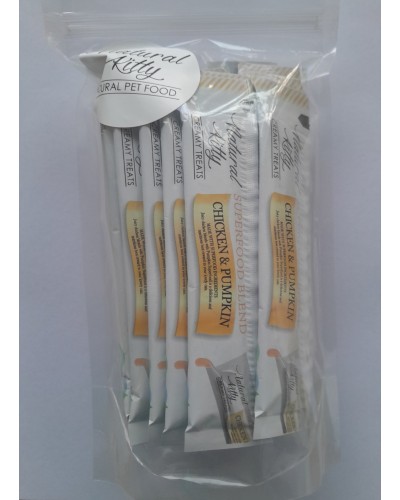 Кремові ласощі для котів від Natural Kitty: курка і гарбуз, 24 стіки