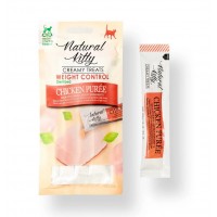 Natural Kitty Weight Control, крем-снеки для стерилізованих котів для контролю ваги, пюре з курки, 4 стіки по 12 г