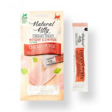 Natural Kitty Weight Control, крем-снеки для стерилізованих котів для контролю ваги, пюре з курки, 4 стіки по 12 г