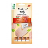 Natural Kitty Weight Control, крем-снеки для стерилізованих котів для контролю ваги, пюре з курки, 4 стіки по 12 г