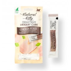 Natural Kitty Urinary Care, функціональні крем-снеки для котів для профілактики хвороб нирок, пюре з курки, 4 стіки по 12 г