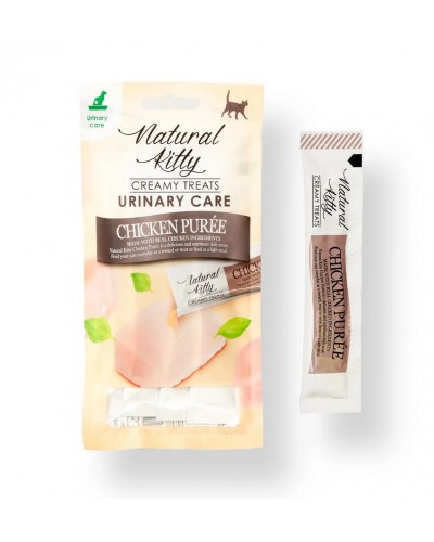 Корисні крем-снеки для котів Natural Kitty, пюре з курки, для профілактики хвороб нирок, 4 стіки по 12 г Корисні крем-снеки для котів Natural Kitty, пюре з курки, для профілактики хвороб нирок, 4 стіки по 12 г