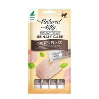 Natural Kitty Urinary Care, функціональні крем-снеки для котів для профілактики хвороб нирок, пюре з курки, 4 стіки по 12 г