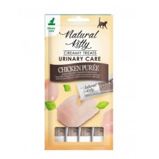 Natural Kitty Urinary Care, функціональні крем-снеки для котів для профілактики хвороб нирок, пюре з курки, 4 стіки по 12 г