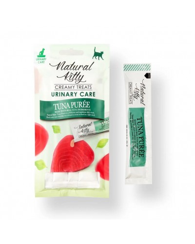 Корисні кремові ласощі для котів Natural Kitty для профілактики хвороб нирок, пюре з тунця, 4 стіки по 12 г Корисні кремові ласощі для котів Natural Kitty для профілактики хвороб нирок, пюре з тунця, 4 стіки по 12 г