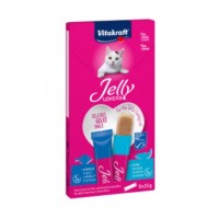 Vitakraft Jelly Lovers, желейні ласощі для котів, 2 смаки, з лососем і камбалою, 6 стіків по 15 г