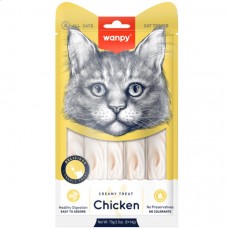  Wanpy Creamy Lickable Treats Chicken, кремові ласощі для котів, з куркою, 5 стіків по 14 г