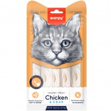  Wanpy Creamy Lickable Treats Chicken & Crab, кремові ласощі для котів, з куркою та крабом, 5 стіків по 14 г