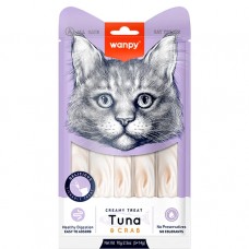  Wanpy Creamy Lickable Treats Tuna & Crab, кремові ласощі для котів, з тунцем та крабом, 5 стіків по 14 г