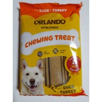 Ласощі для собак Orlando Meaty Strips, м’ясні смужки з індичкою, 200 г (20 шт х 10 г)